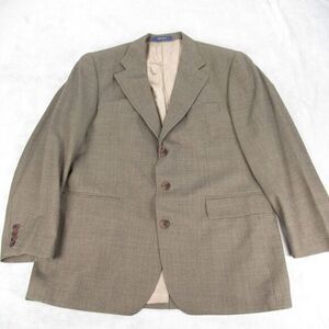 Vintage Chaps Blazer Mens 44 Long Brown 100% Wool Sport Coat 3 Button 1‎ Vent